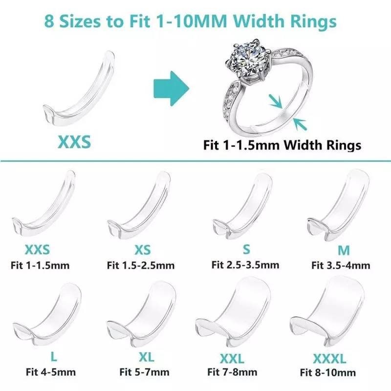 Ring Sizer, Ring Size Adjuster for Loose Rings, Ring Resizer, Invisible  Ring Guard for Women, Men, 4 Sizes Spirals for Gold, Silver Jewelry 
