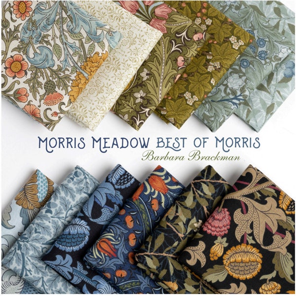 Moda's "Morris Meadow" Quilt Fabric Collection by Barbara Brackman, sold by the YARD