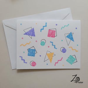 90s Graffiti Karte - 90s Karten, Kunst aus den 90ern, Kunst aus den 90ern, handgezeichnet, Henna Kunst, Mehndi Muster, Blanko Karte
