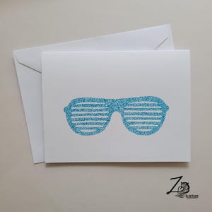 Sunglasses Card - Sonnenbrillen Karte - Party Brille, Sonnenbrille, 90s Karten, coole Kunst, handgezeichnet, Henna Art, Mehndi Muster, Blanko Karte, für jeden Anlass