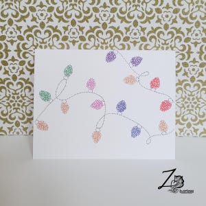 Colourful Lights Card - christmas lights, christmas cards, xmas cards, happy holidays, festive art, seasons greetings, christmas decorations