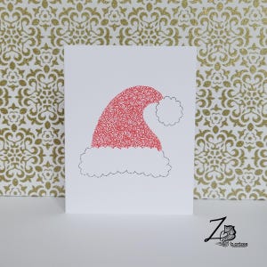 Carte de chapeau de père Noël - art de chapeau de père Noël, carte de père Noël, cartes de Noël, cartes de Noël, cadeaux de Noël, joyeuses fêtes, art festif, salutations des saisons