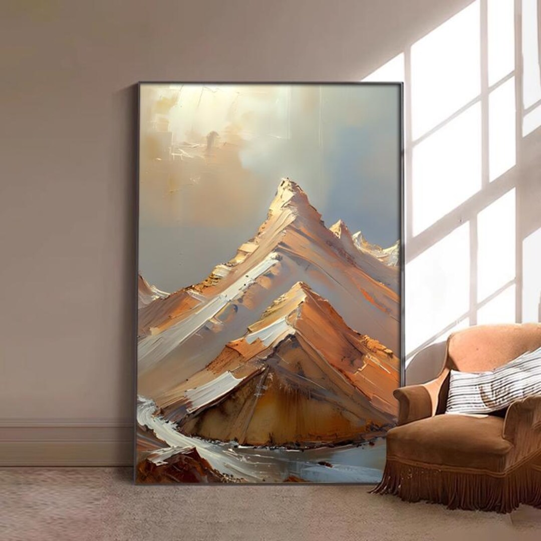 Canvas Painting Alpine Brown Painting, Landscape Oil Painting Original ...
