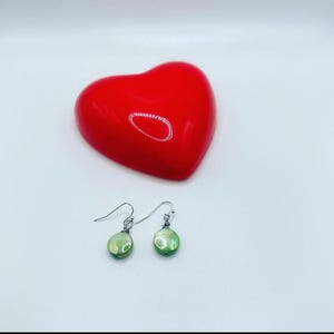 Elegant Green Pearl Drop Earrings
