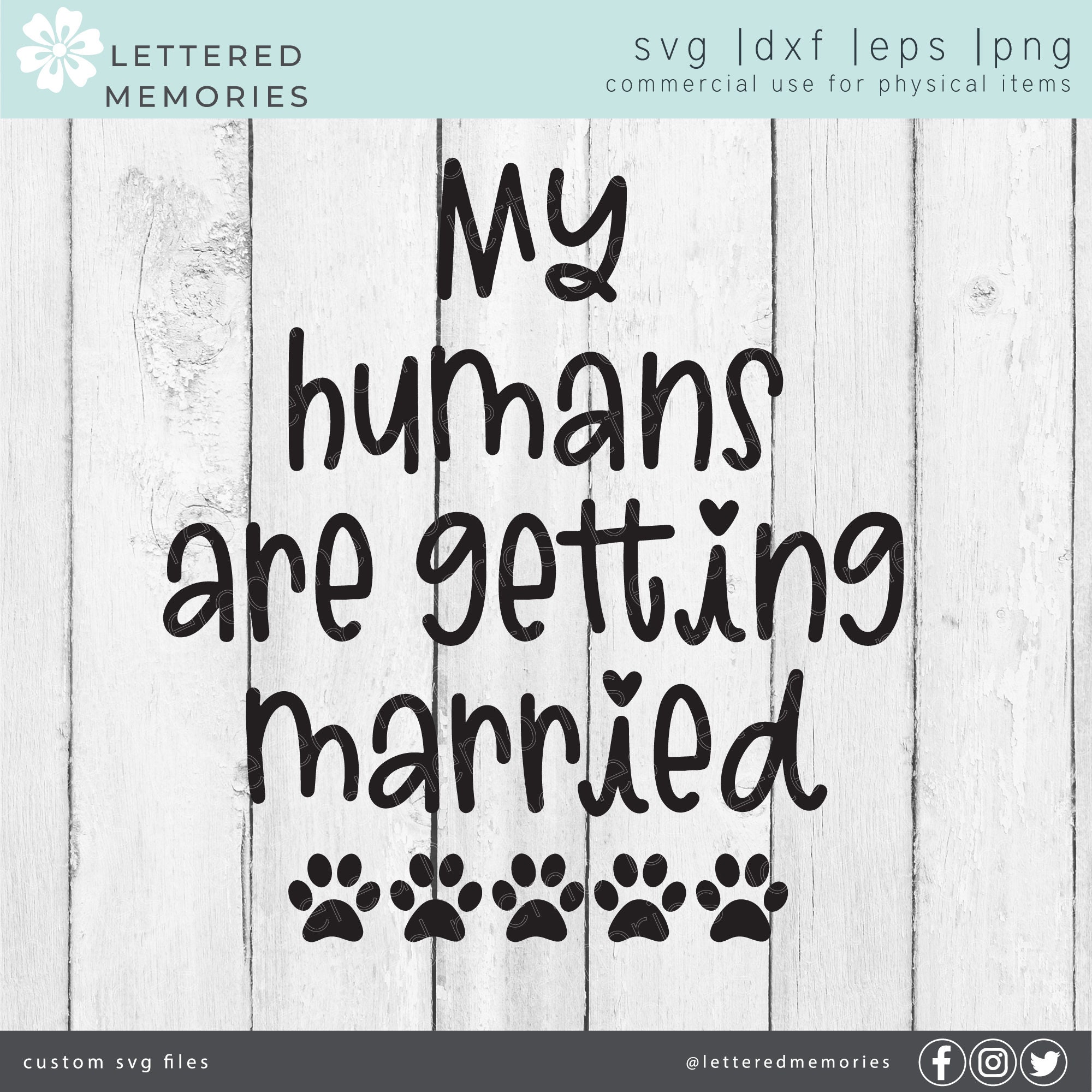 My humans are getting married SVG Wedding SVG Engagement | Etsy