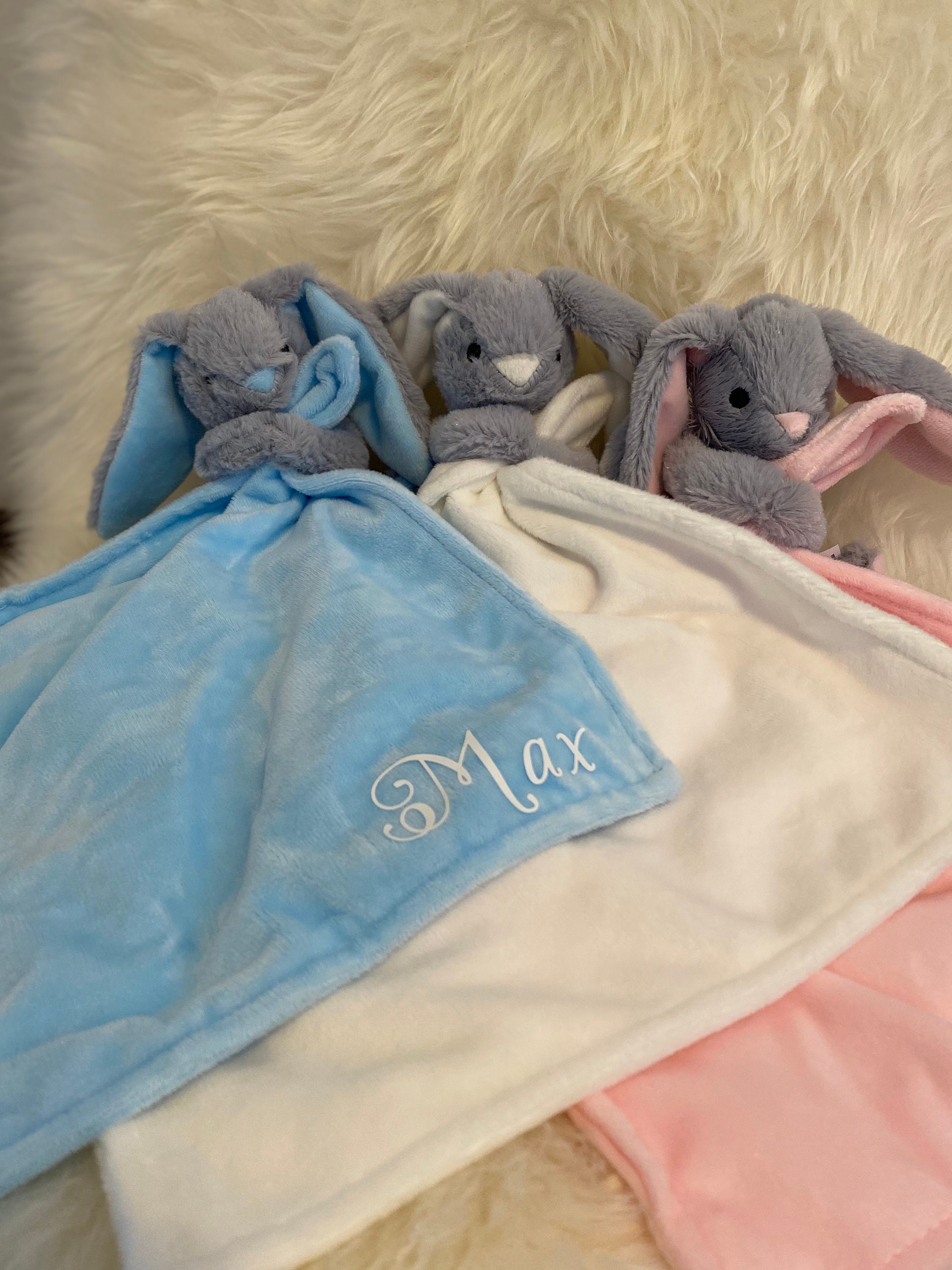 Personalised Baby Bunny Comforter Etsy