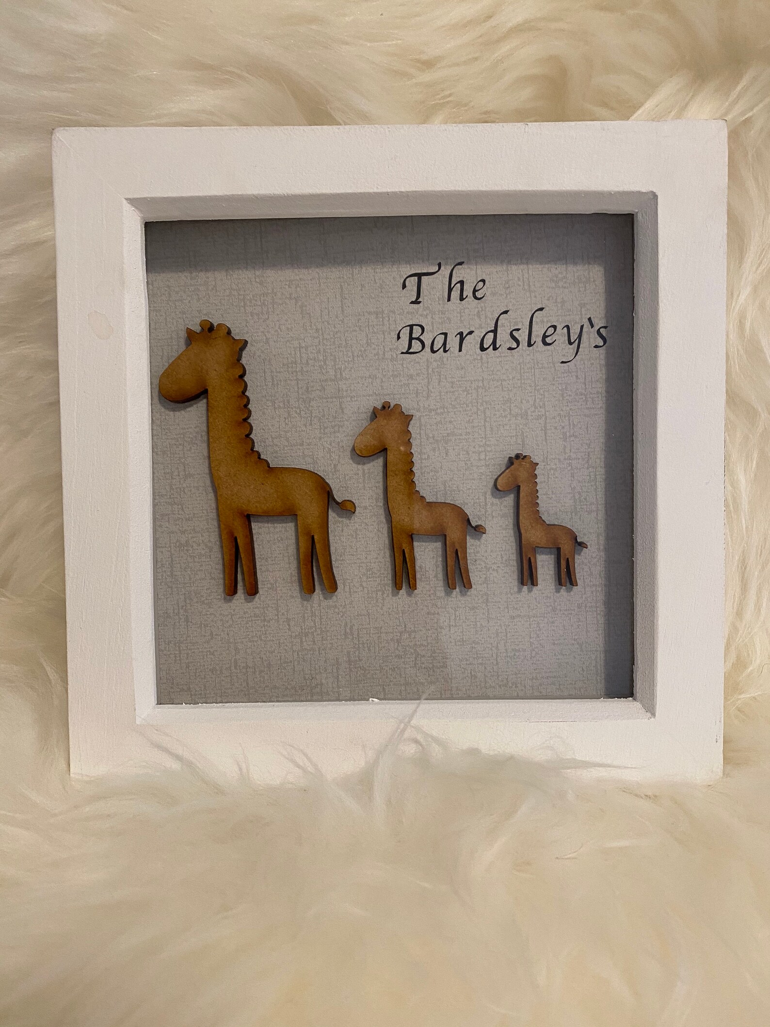 Personalised Family wooden Giraffe Frame box frame Etsy