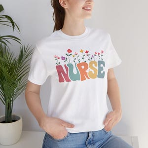 Floral Nurse Shirt, Nursing Student Tee Gift, Cute Nurse Apparel for Nursing School, Perfect gift for Nurses, Healthcare Apparel