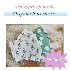 Learn to Sew Very Easy 3D No Fog Face Mask Sewing Pattern PDF Digital Template for Origami Japanese Mask