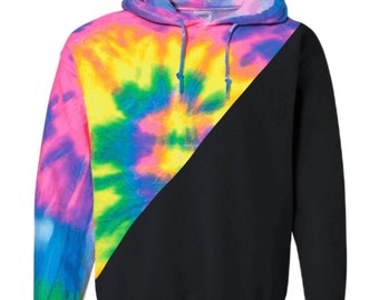 two tone split hoodie