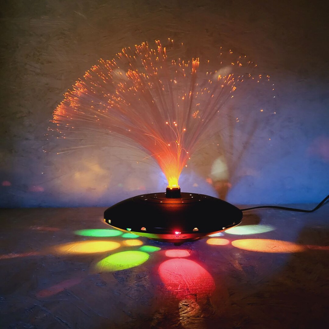 UFO Fiber Optic Lamp Mood Lamp Fiber Optic Light Vintage Etsy