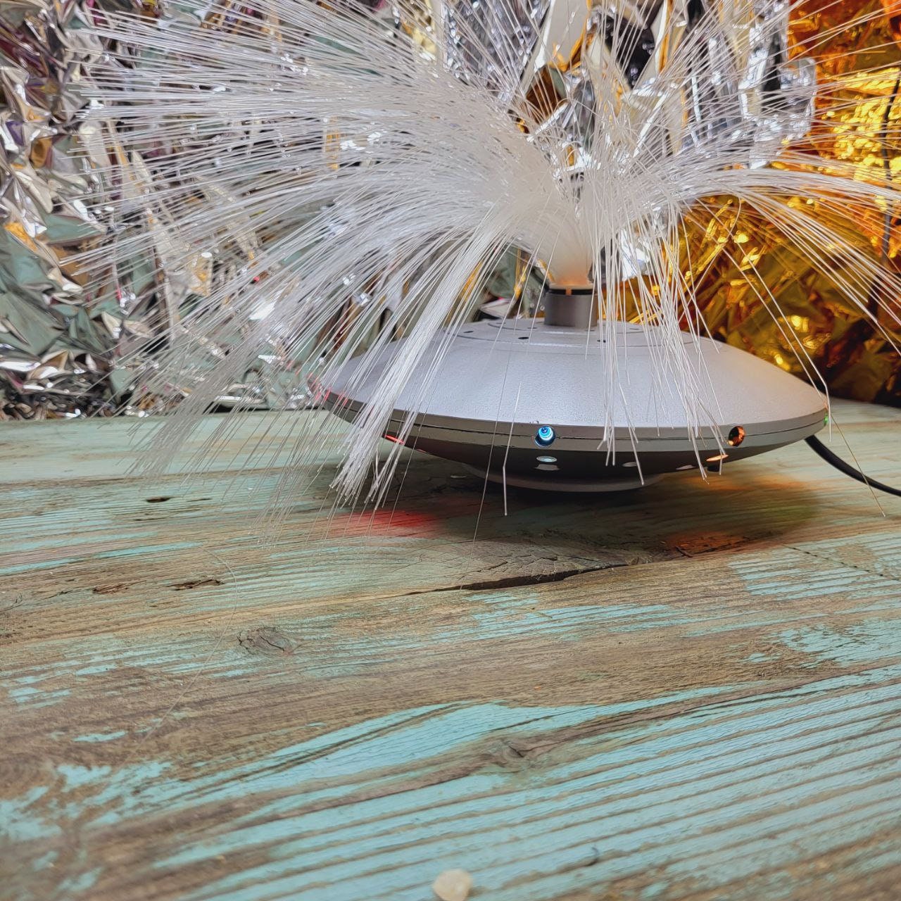 UFO, Fiber Optic Lamp, Mood Lamp, Fiber Optic Light, Vintage Fiber Optic, Color Wheel, 80s, Home