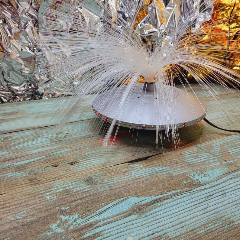 UFO, Fiber Optic Lamp, Mood Lamp, Fiber Optic Light, Vintage Fiber Optic, Color Wheel, 80s, Home