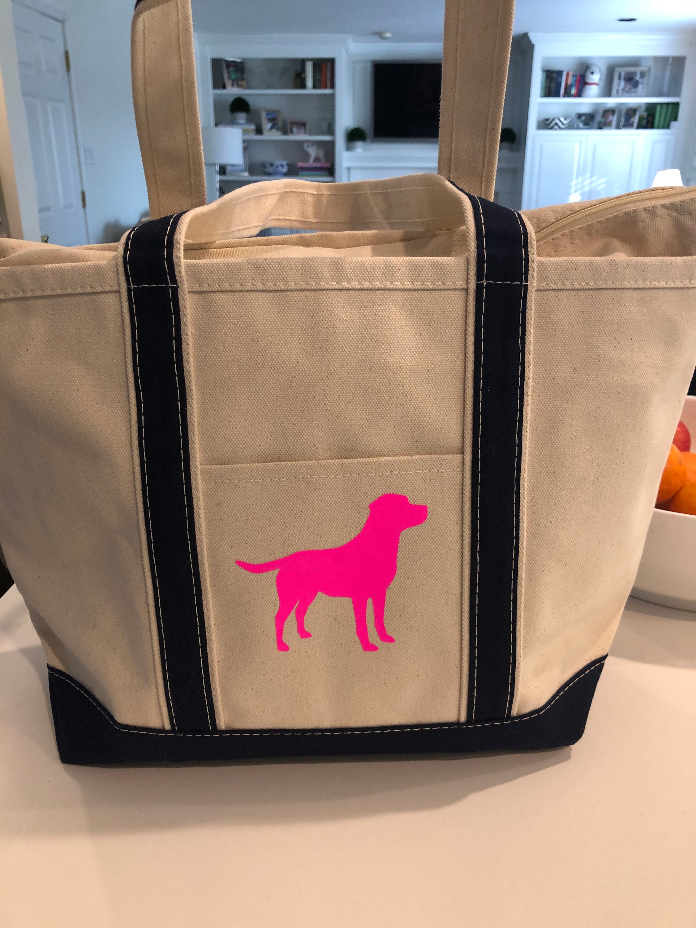 Medium Ziptop Tote Bag with Motif Etsy