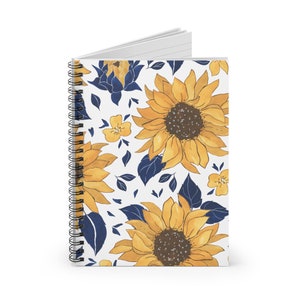 Floral Spiral Notebook Journal for Women Gift for Her Ruled Line Notebook Flower Notepad Cute Notebook Spiral Journal Aesthetic Notebook