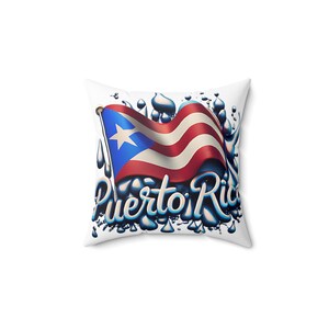 Spun Polyester Square Pillow, Puerto Rico Pillow