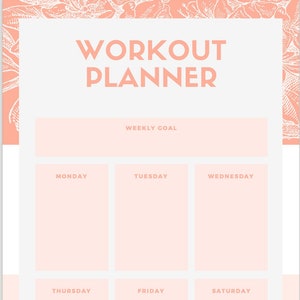 Daily task planner with meals, tasks, chores AND weekly workout planner