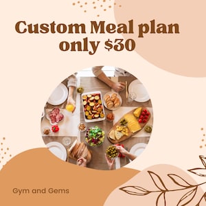 4 week custom meal plan/diet (please read description) Diet plan, weight loss plan