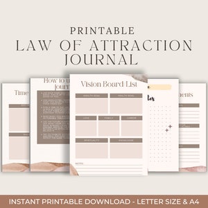 7 page printable law of attraction planner