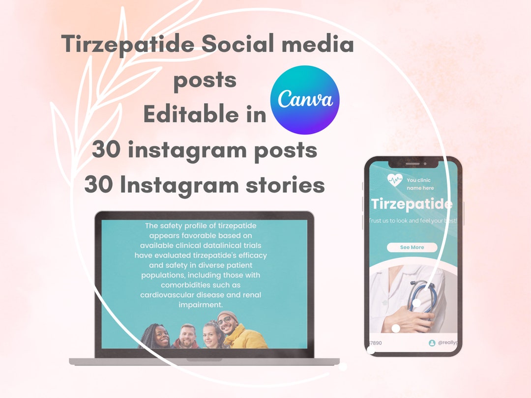 Tirzepatide Instagram Posts. Tirzepatide Social Posts and Instagram Stories for Weight Loss Centers