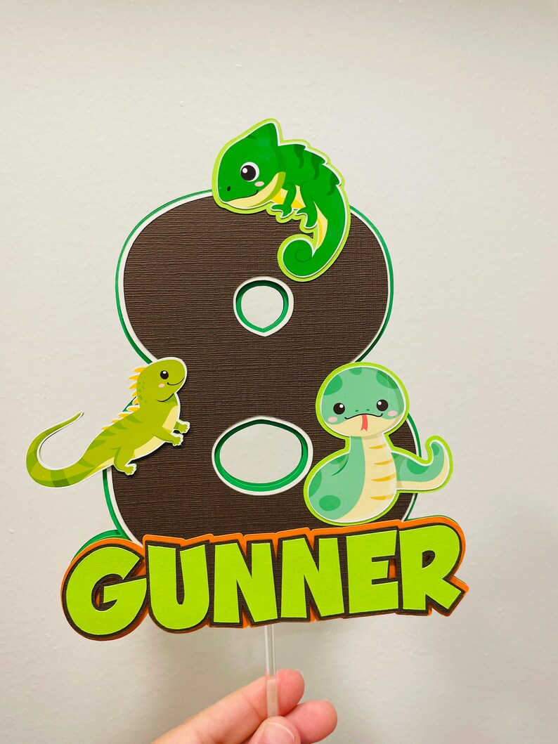 Reptiles Cake Topper Rainforest Party Decorationlizard Party Etsy