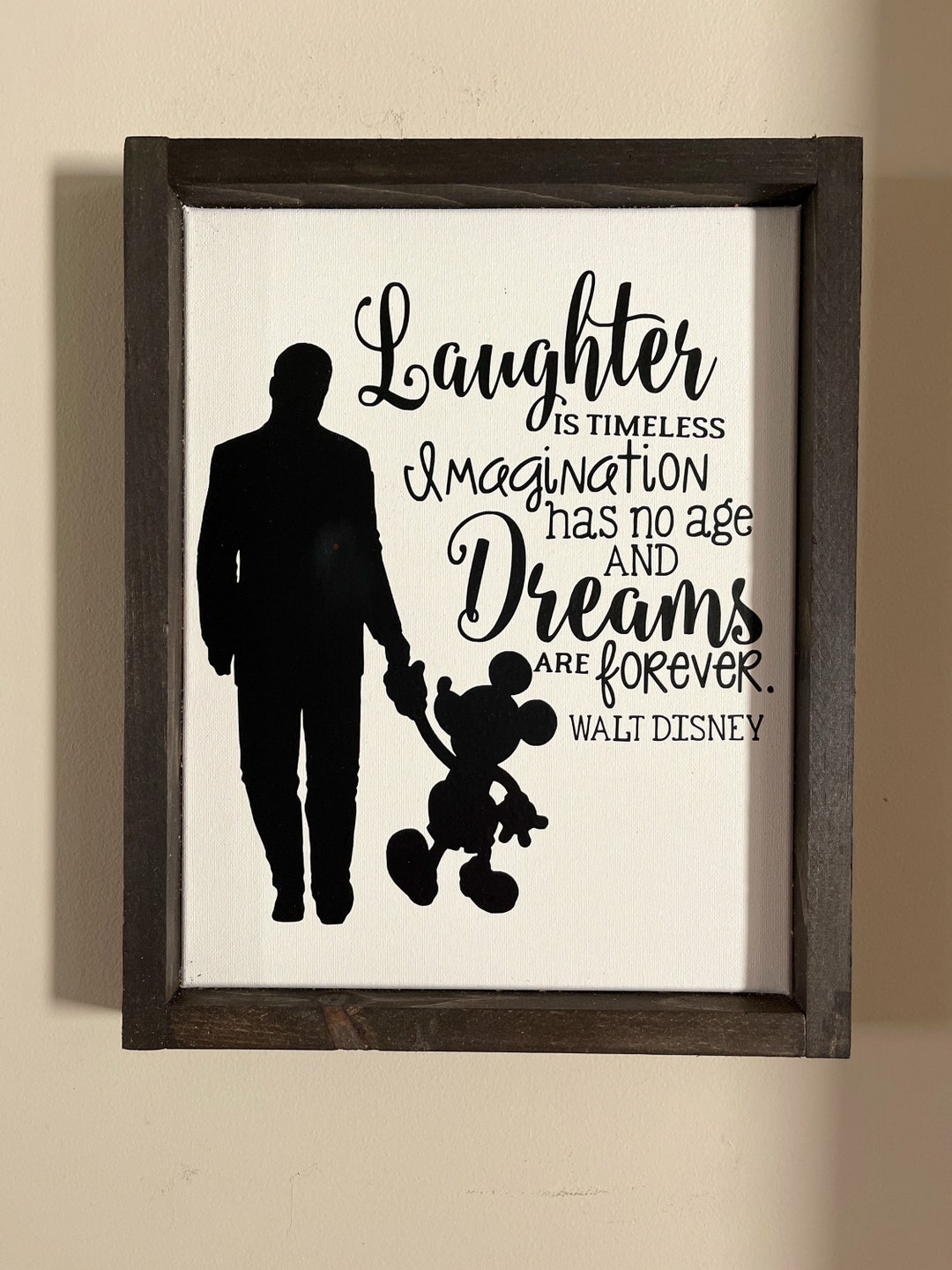 Disney Laughter is Timeless Framed Canvas Sign Etsy