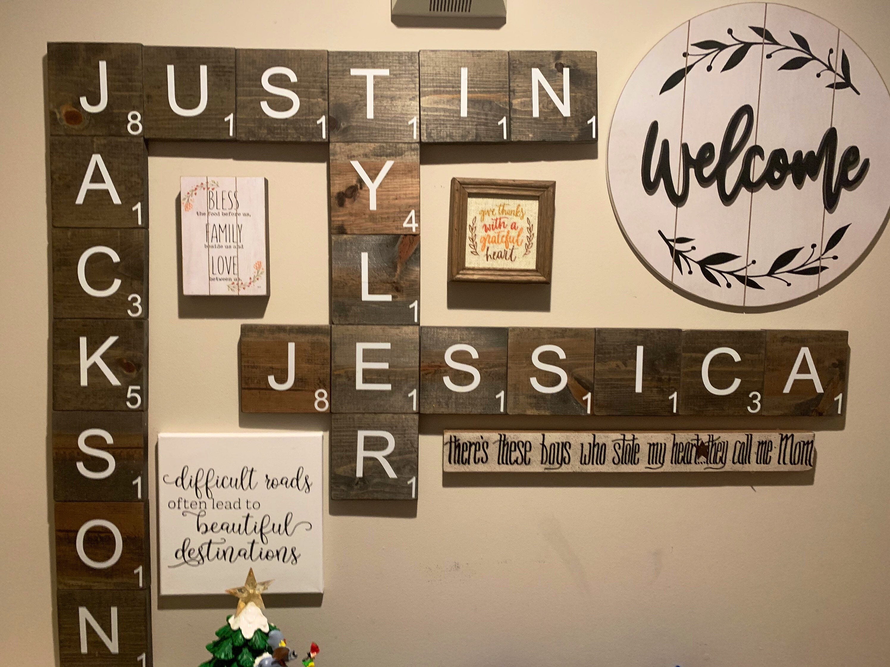 Family Names Scrabble Tile Wall Decor | Etsy