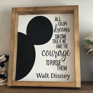 Letrero enmarcado &quot;Todos nuestros sueños&quot; de Disney