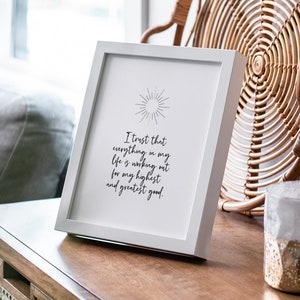 Affiche d'affirmation, renforcer la confiance de base, cadeau d'encouragement, affiche de motivation, faire confiance à l'univers, affiche de dictons, affiche de yoga