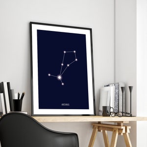 Poster della costellazione di Arcturus, Poster della costellazione dell'Orso Guardiano, Poster dei semi stellari di Arcturus, Poster della stella di Arcturus, Poster di astronomia, Poster di Boötes