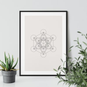 Metatron's Cube print, Metatron's Cube wall decor, sacred geometry art, meditation poster, geometric print, sacred geometry, yoga poster
