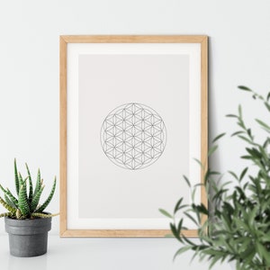 Flower of Life poster, Flower of Life wall decor, sacred geometry wall art, mandala poster, zen wall art, yoga poster, meditation poster
