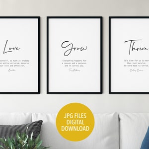 Printable Wall Art Spiritual, Set of 3 Prints, Printable Quote ...