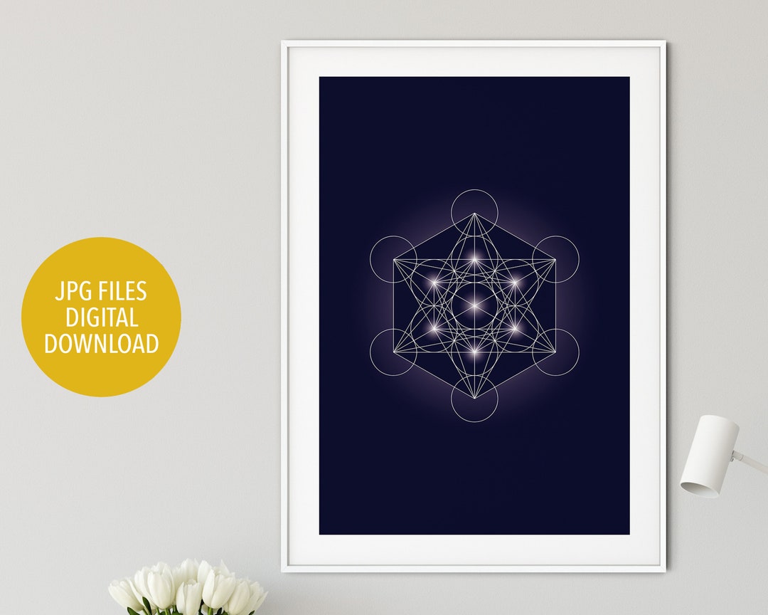 Metatron's Cube Print, Metatron's Cube Wall Decor, Sacred Geometry ...