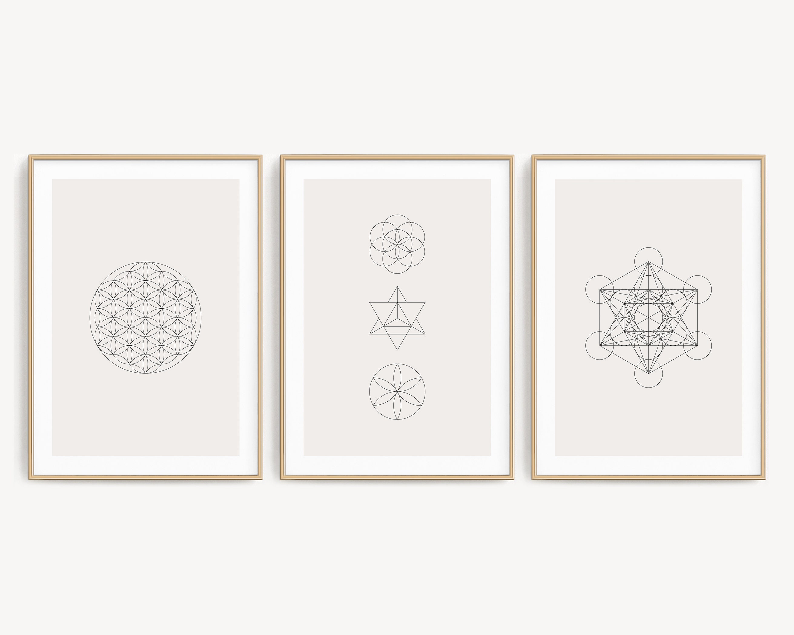 Printable Sacred Geometry Poster Set of 3, Flower of Life Poster ...