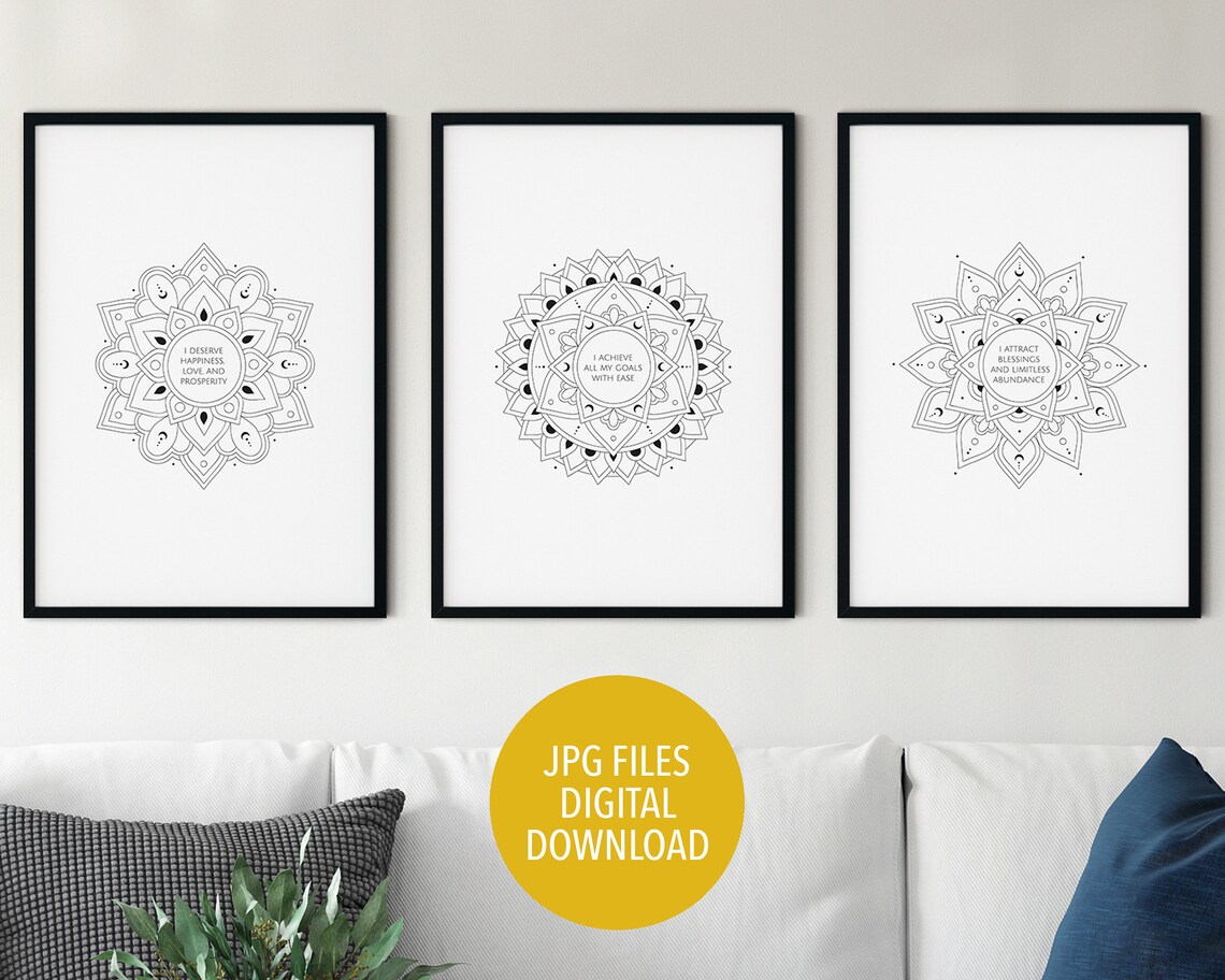 Mandala Poster Printable Wall Art Spiritual Mandala Wall - Etsy