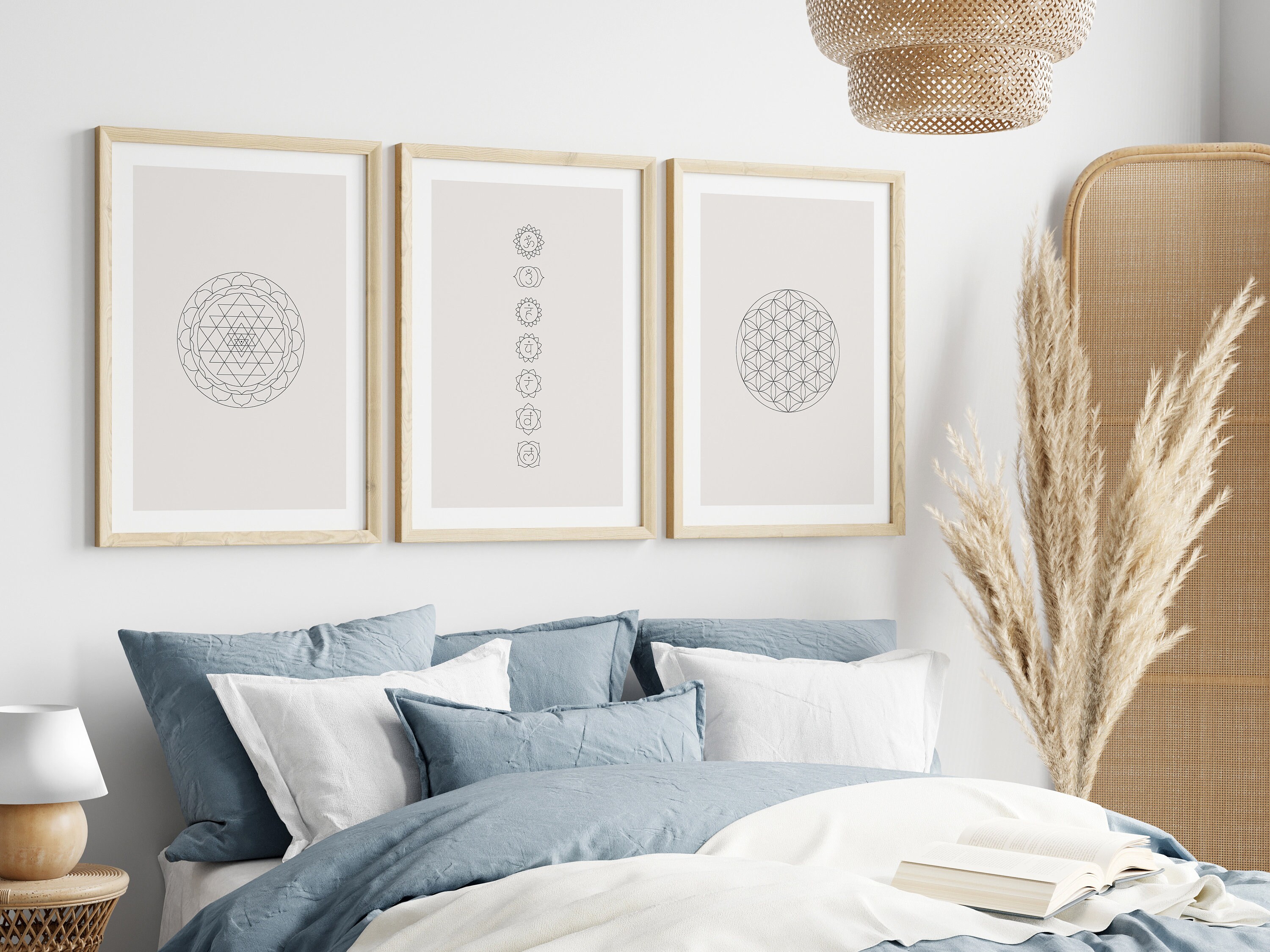 Printable Yoga Poster Set, Yoga Wall Art, Seven Chakras Poster, Flower ...