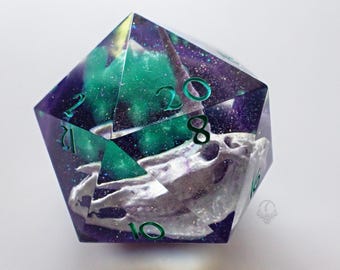 Immortal Decay (purple/teal variant) - Chonky D20 (40 mm)