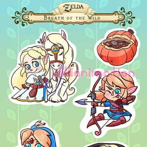 Folha de adesivos de Breath of the Wild - Zelda Nintendo Switch