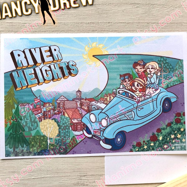 Nancy Drew- RIVER HEIGHTS Post Card- 4x6 Mailable Card