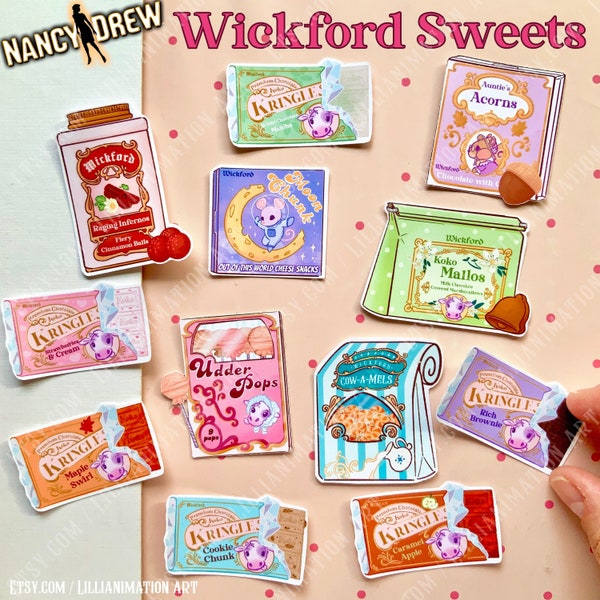 Nancy Drew Wickford Candies Stickers- Stylized Laptop Gaming Water bottle Stickers