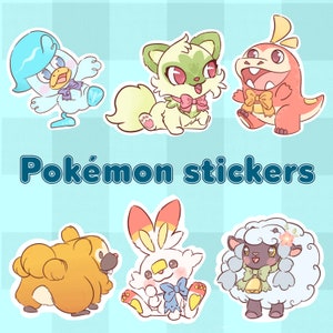 Pokemon Sticker - Neue Starter Scarlet und Violett