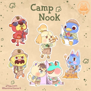 Adesivos Animal Crossing Camp Nook