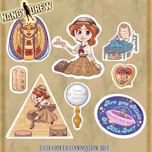 Nancy Drew- Tomb of the Lost Queen - Sticker Bogen - Stilisierte Laptop Gaming Aufkleber