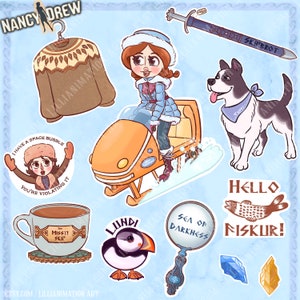 Nancy Drew - Sea of Darkness - Hoja de calcomanías - Calcomanías para juegos de computadora portátil