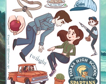 Twilight Saga - Sticker Sheet- Laptop Gaming Stickers Gift