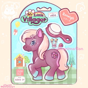 My Little Villager- Reneigh - 5x5 Signed Print - ACNH