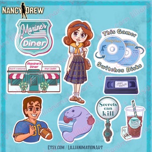 Nancy Drew- Secrets Can Kill- Sticker Sheet - Stylized  Laptop Gaming Stickers