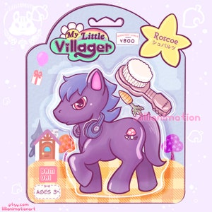 My Little Villager- Roscoe - 5x5 Signed Print - ACNH