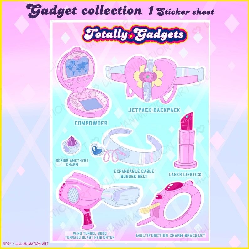 Totally Spies Gadget Stickers Etsy